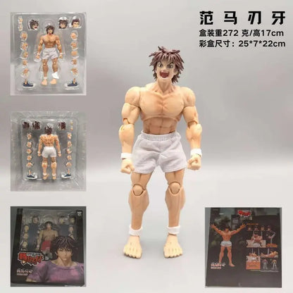 kucikuji 1/12 Scale Anime Baki Hanma Oni Action Figure Real Man Assembly Model Figurine Office Desktop Decoration Ornaments