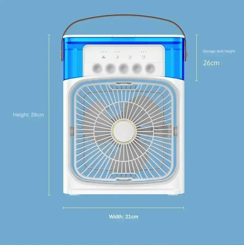 Lenovo 5 Holes Air Conditioner Fan USB Air Cooler Humidifier Water Portable Mist Spray LED Night Light Desktop Cooling Fan 2026