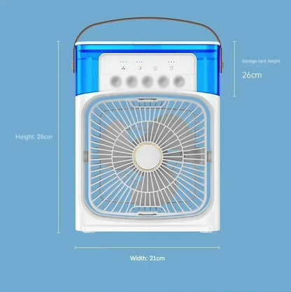 Lenovo 5 Holes Air Conditioner Fan USB Air Cooler Humidifier Water Portable Mist Spray LED Night Light Desktop Cooling Fan 2026