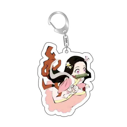 Demon Slayer doll toy Kimetsu No Yaiba Blade of Ghost Keychain Acrylic Pendant Car Key Chain Fans kids Xmas Gift Anime Jewelry