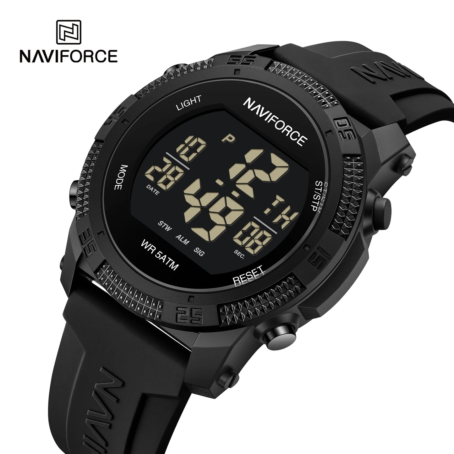 NAVIFORCE Brand Original Men Fashion Watch Water Resistant Personality Wristwatches Luxury Silicone Strap Electronic Clock 2024