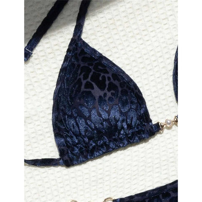 S- XL Leopard Halter Mini Micro Thong Bikini Women Swimwear Female Swimsuit Two-pieces Bikini set Bather Bathing Suit Swim V5207