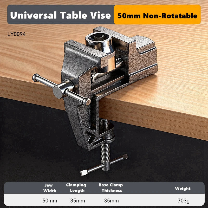Professional Table Vise , 360° Rotation Work Clamp-On Vise, Versatile Use, Heavy Duty Construction for Woodworking, Metalworking