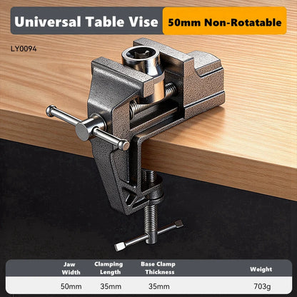Professional Table Vise , 360° Rotation Work Clamp-On Vise, Versatile Use, Heavy Duty Construction for Woodworking, Metalworking