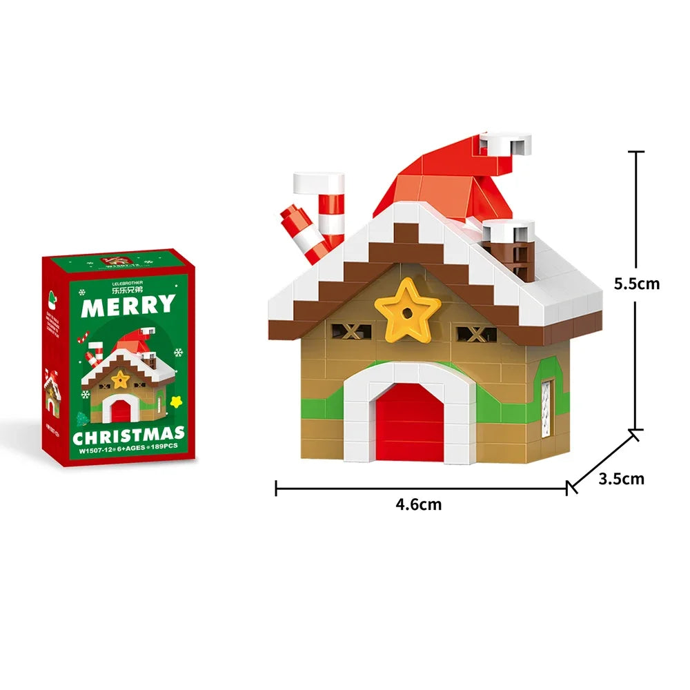 Christmas Gifts Micro Mini Building Blocks - Santa Claus, Christmas Tree, Reindeer, Snowman Train Elements Puzzle Assembling Toy