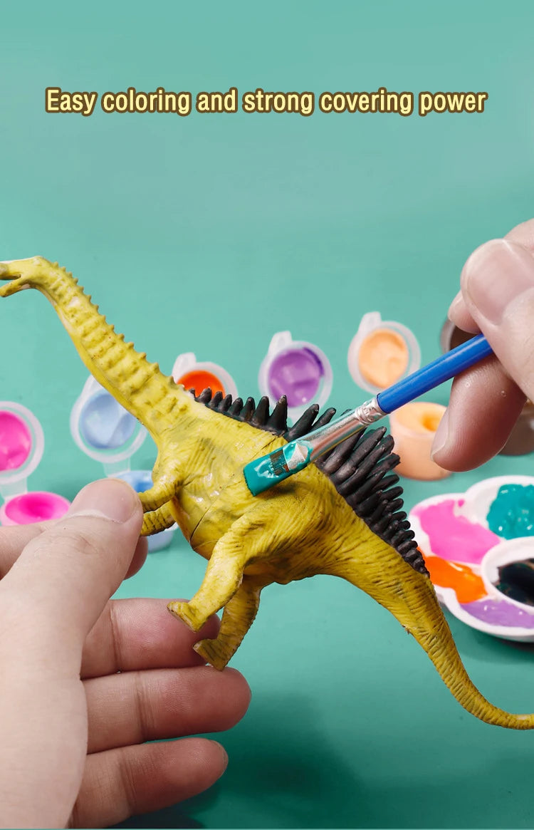 6/8PCS Unpainted DIY Dinosaur Painting Kit, Blank Model Toys for Kids 3+ Years Creative Graffiti Montessori Educational Art Gift