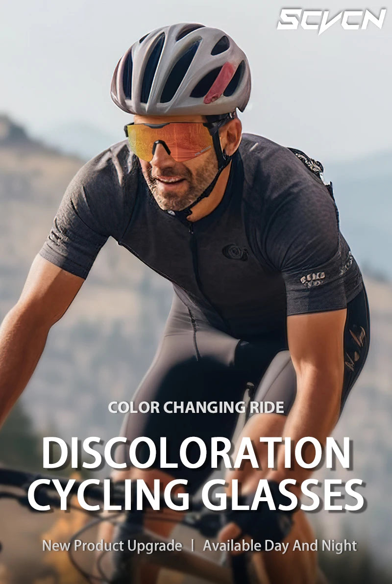 SCVCN Polarized Cycling Sunglasses Outdoor Sports Bicycle Sunglasses Men Women MTB Cycling Glasses Road Bike Glasses