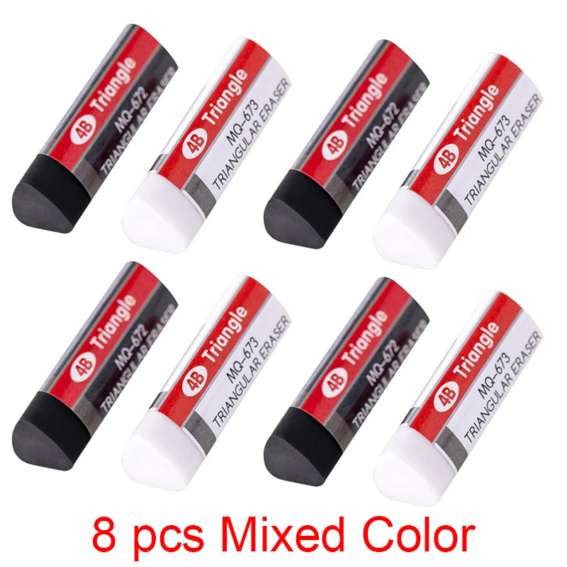 2-8-32 pcs Lytwtw's Stationery 4B Triangle Novelty Erasers Rubber Kawaii School Office Supplies Creative Eraser