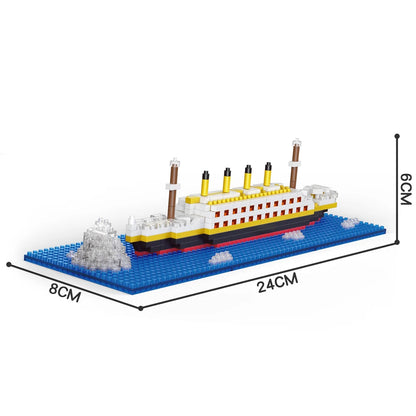 KNEW BUILT Titanic 3D Plastic Model Ship Building Blocks for Adults Micro Mini Bricks Toys Kits Assemble Cruise Boat Kids Gift