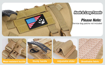 Tactical Chest Strap Large Dog Explosion proof Outdoor Anti slip Tank Top Pet Traction Dog Harness Reinforcement Loop Dog Walkin