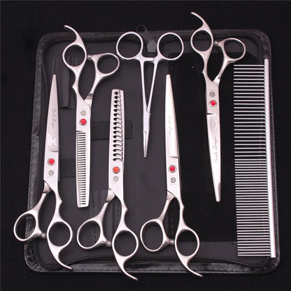 Pet Grooming Scissors Purple Dragon Japan Stainless Pink Curved Scissors For Dogs Dog Thinning Scissors Pet Chunker Shears Z3003