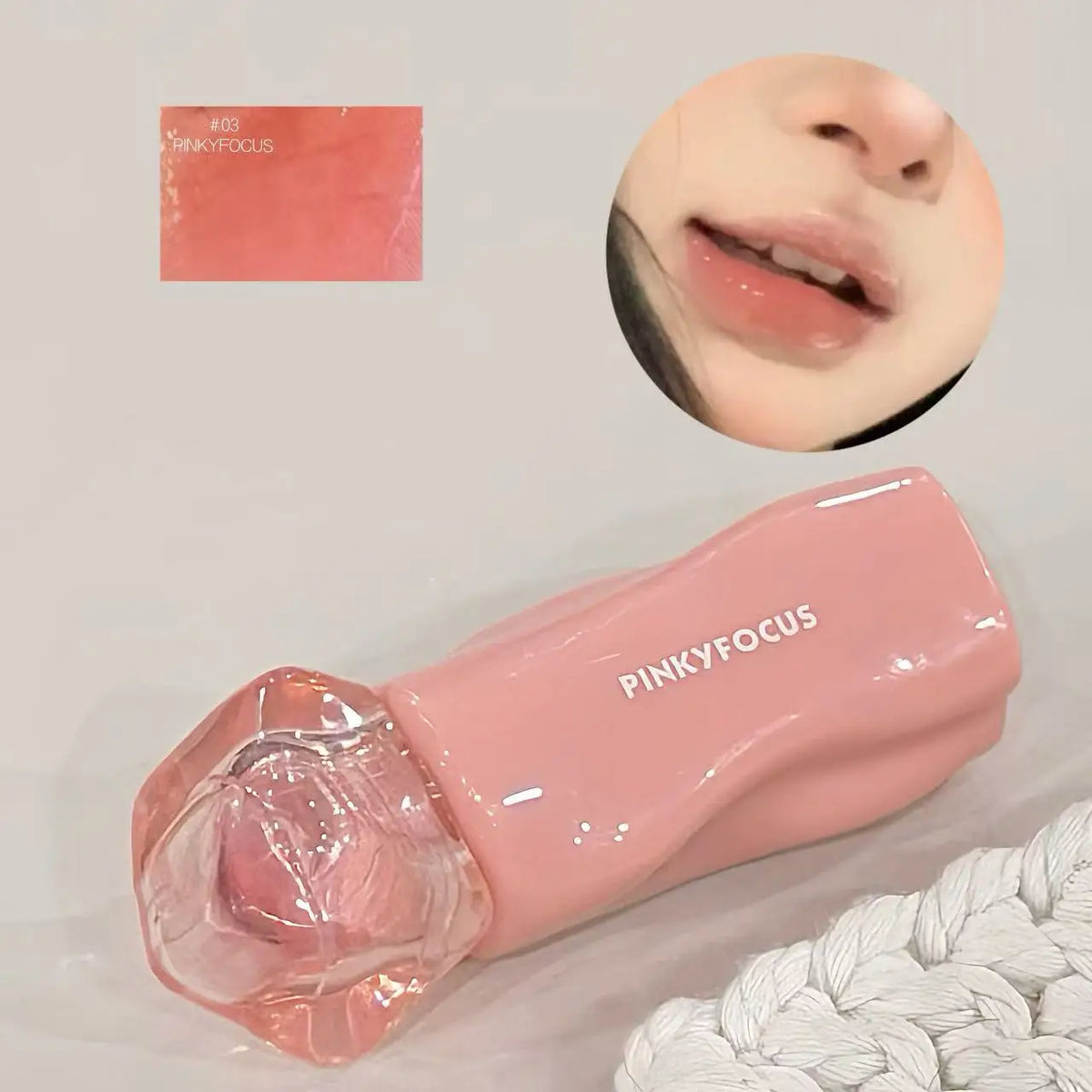 Pinkyfocus Glossy Mirror Lip Gloss Hydrating Juicy Nude Lip Tint Long Lasting Daily Natural Makeup for Spring Summer