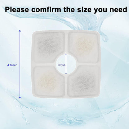 Cat Water Fountain Filter Replacement, 4/8 Pack  Filters Compatible with Square 2.5L Automatic Pet Fountain Dog Water Dispenser