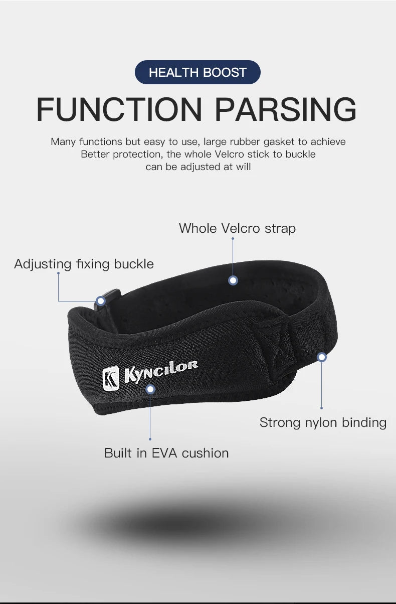 1PC Patella Kneecap Band Adjustable Silica Gel Knee Tendon Strap Protector Knee Pad Running Sports Cycling Gym Knee Support