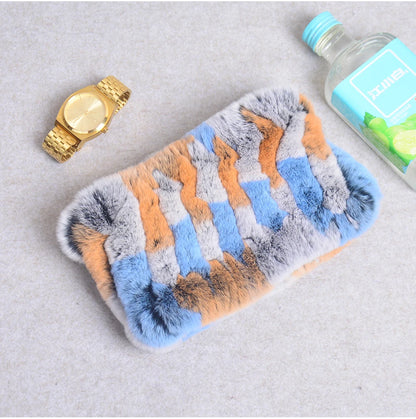 Women Handmade Stretch 100% Real Rabbit Fur Scarf Knit Genuine Rex Rabbit Fur Headbands Girls Natural Rabbit Fur Ring Scarves