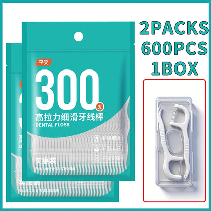 600PCS Dental Floss Picks Interdental Brush Toothpicks Oral Hygiene Care Clean between Teeth Floss Picks for Better Dental Healt
