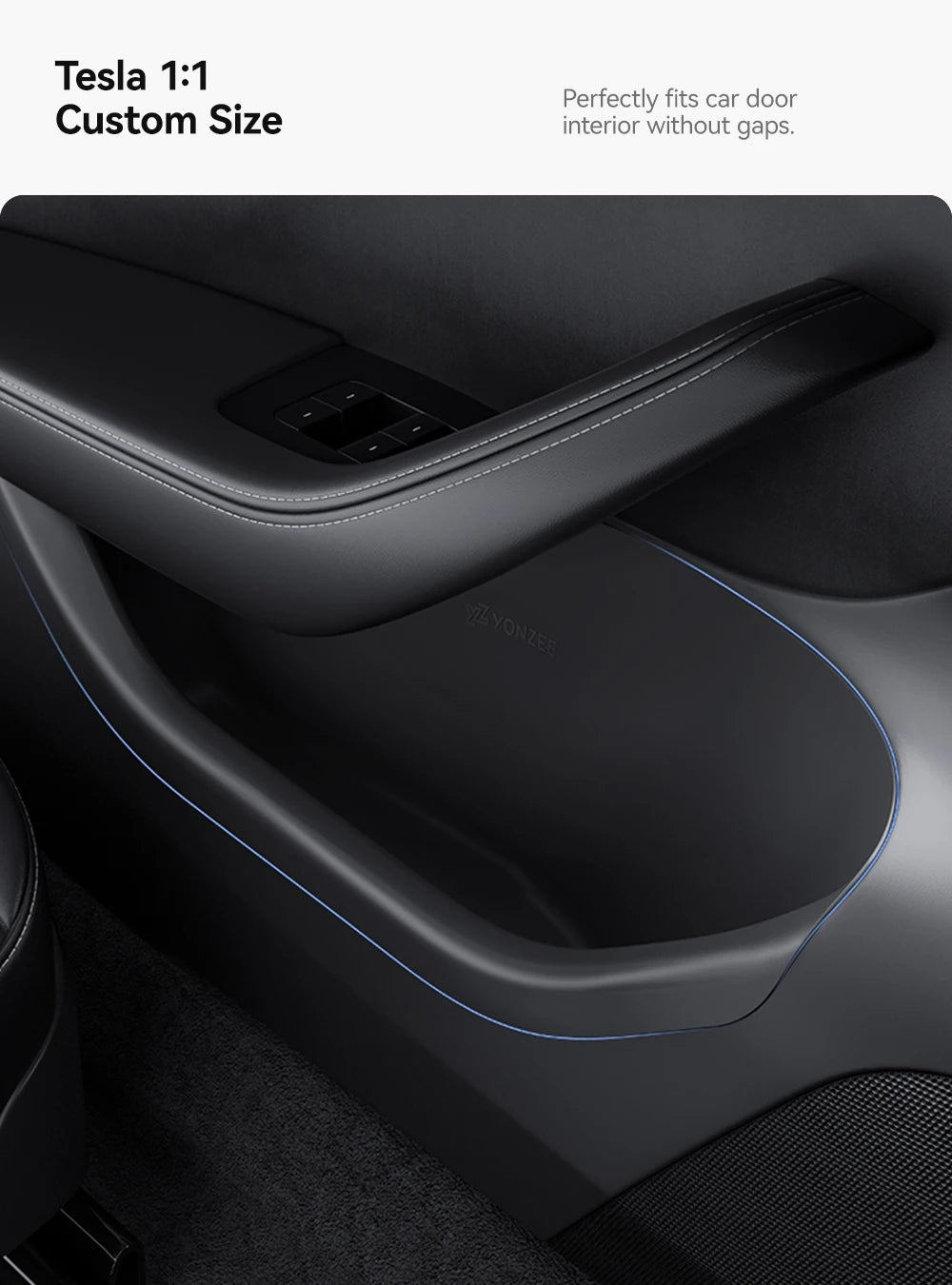 YZ For Tesla Model Y Juniper Model 3 Highland Door Side Storage Box Full-Cover Front and Rear Interior Storage Box Accessories