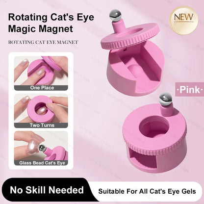 Rotating Cat Eye Nail Magnet Wide Light Glass Bead Effect Multifunctional Strong Automatic Nail Art Magnetic for Gel Nail Polish