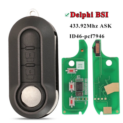 Car Remote Key For Delphi & Marelli Fiat MPV Bravo/Ducato 500 Doblo Qubo Grande Punto Citroen Jumper Peugeot Boxer 433.92 ID46