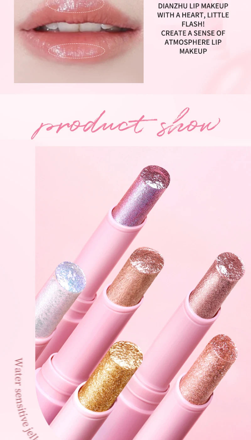 Water-Gloss Jelly Eyeshadow Stick Is a One-Swipe Makeup Highlight Eyeshadow Stick with Pearl Shimmer in Multiple Colors. Luminous Highlight Eyeshadow Stick Is a Two-Use Stick for Eyebrows. Waterproof Effect That Lasts Long an
