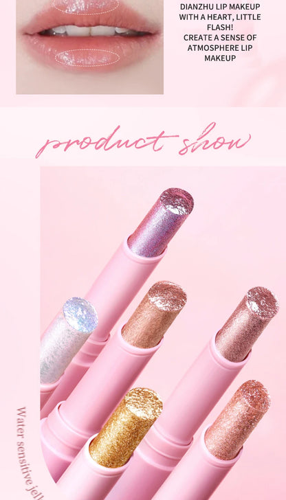 Water-Gloss Jelly Eyeshadow Stick Is a One-Swipe Makeup Highlight Eyeshadow Stick with Pearl Shimmer in Multiple Colors. Luminous Highlight Eyeshadow Stick Is a Two-Use Stick for Eyebrows. Waterproof Effect That Lasts Long an