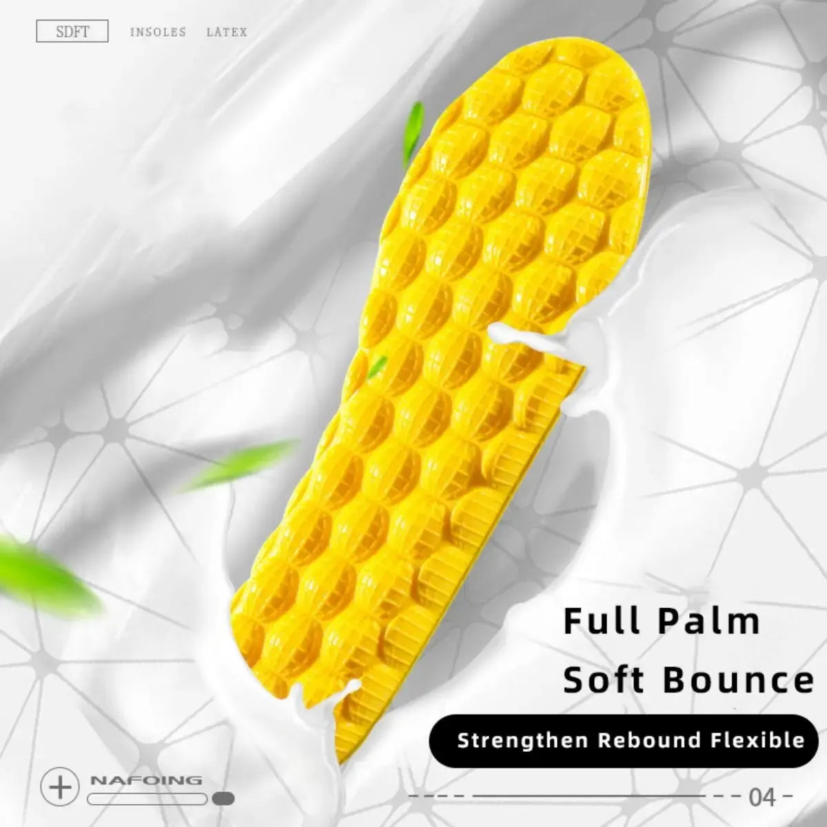 Breathe for Feet Men Running Insole1Pair 4D Cloud Technologyt High Elasticity Sports Deodorant Insoles for Shoes Yellow PU Sole