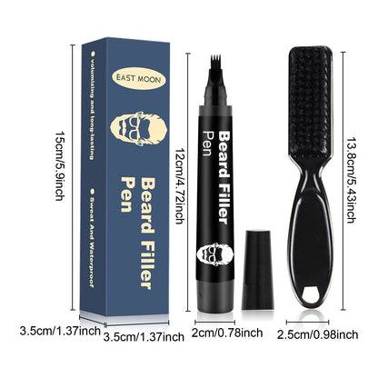 Beard Pen Filler Penci With Brush Kit Waterproof Long Lasting Repair Moustache Coloring Shaping Tools Hair Eyebrow Pencil