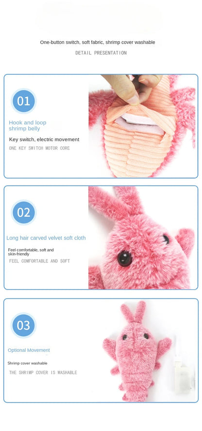 New Cat Toys Electric Lobster USB Rechargeable Simulation Jumping Shrimp Plush Electric Pet Teasing Cat Dogs Toys Pet Supplies