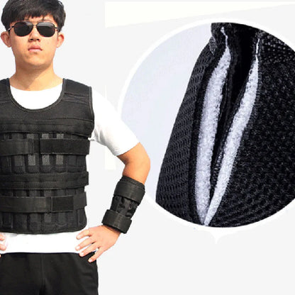 20kg Weighted Vest Adjustable Loading Weight Jacket Exercise Weightloading Vest Boxing Training Waistcoat（No Iron Blocks）