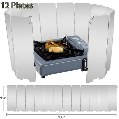 8/10/12/16 Plates Gas Stove Wind Shield Outdoor Camping Picnic Cooking Burner Windproof Screen Aluminum Alloy Wind Screen