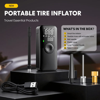 CARSUN Rechargeable Tire Inflator Digital Cordless Car Tyre Inflator For Motocycle Bicycle Balls Portable Compressor Air Pump