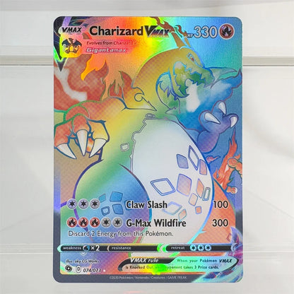 PKM Cards Charizard Vmax Dragonite Celebi Sylveon Vmax Single Foil Cards Classic Game Collection Cards PTCG Proxy Cards