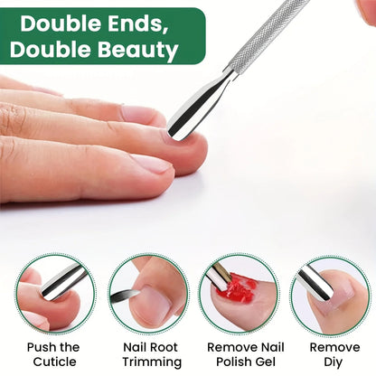 1/2/4pcs Stainless Steel Cuticle Pusher,Sharp Edge Spoon Shaped Dual Ended Cuticle Pusher Remover Cleaner,Manicure Pedicure Tool