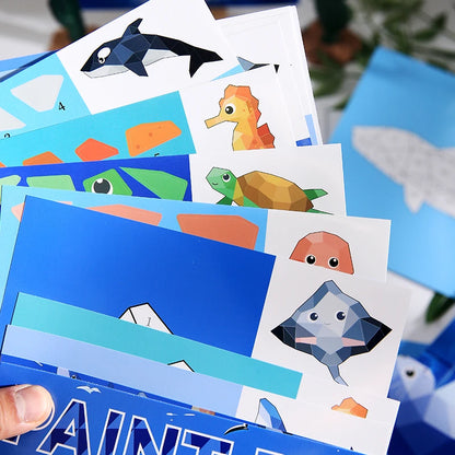 Mr Paper 12pcs/bag Sticker Book Students' Handmade 3D Geometric Collage DIY Stickers Early Educational Stickers For Journal