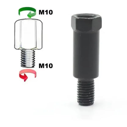 Longer Extension Black Motorcycle Rear Mirror Adapter M8 8mm M10 10mm Anti Clockwise Right Left Hand Thread Changing Screw
