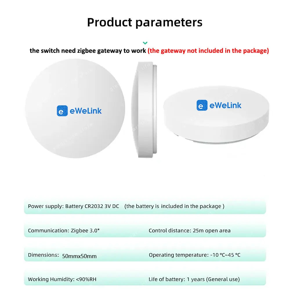 Zigbee Smart Button Scene Switch Alexa Google Alice Voice Control Wireless Button Ewelink App Zigbee Devices for Smart Home