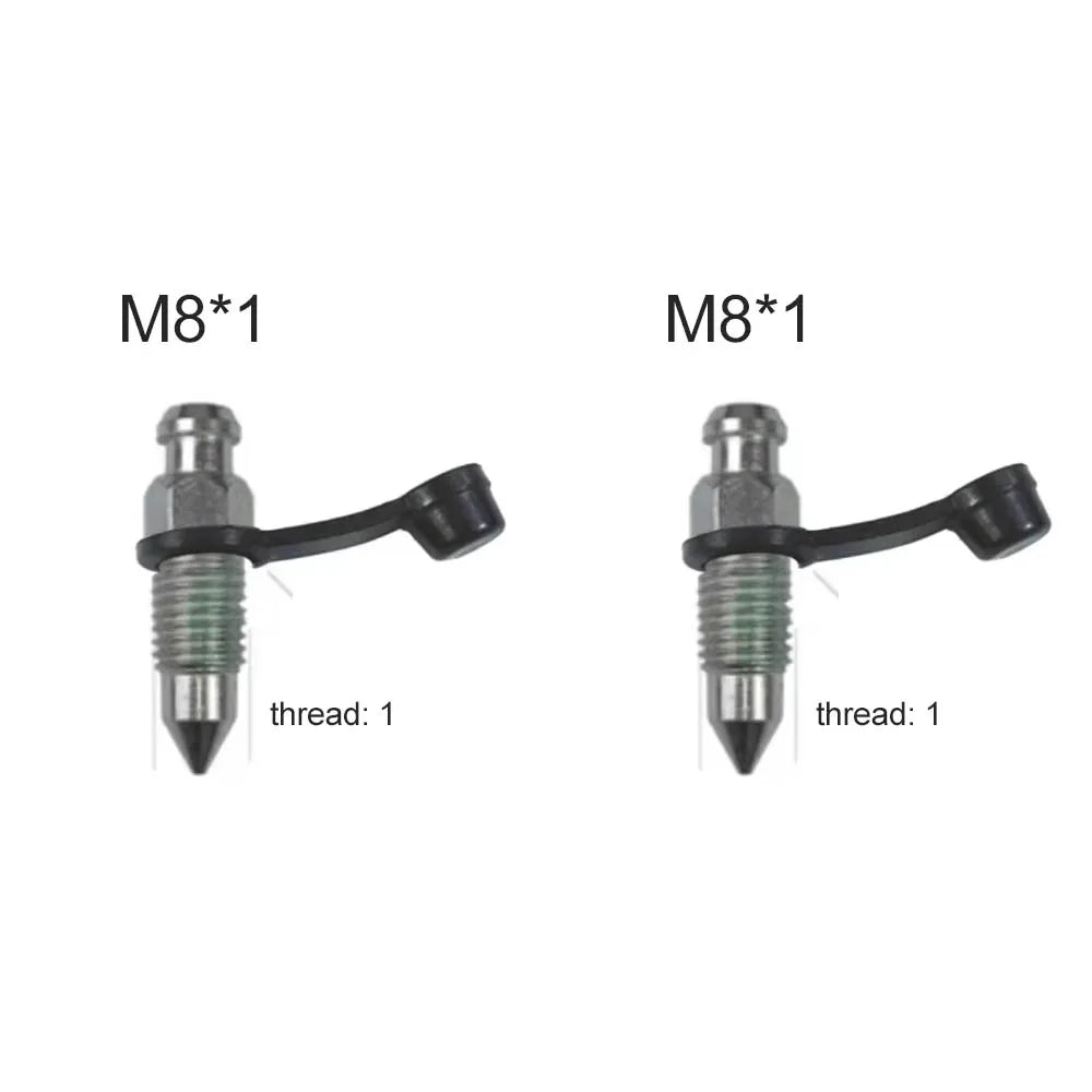 Motorcycle Brake Pump Calipers Exhaust Bleed Screw M8 M10 1.25 1.0 Picth with Rubber Dust Cap for Moped Scooter