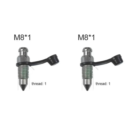 Motorcycle Brake Pump Calipers Exhaust Bleed Screw M8 M10 1.25 1.0 Picth with Rubber Dust Cap for Moped Scooter