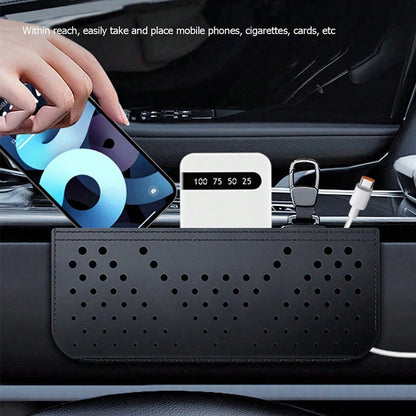 Car Storage Bag Car Put Cell Phone Bag Stick-on Multifunctional Mesh Pocket Storage Hanging Bag Car Storage Box Car Accessories