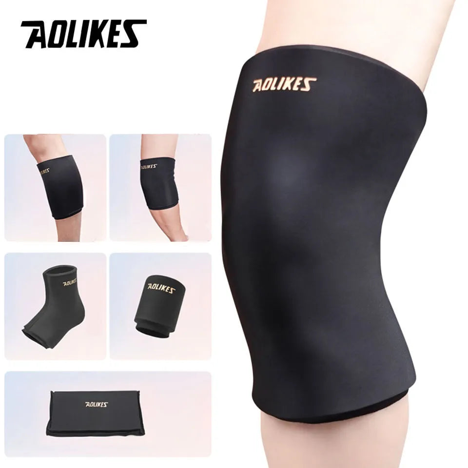 AOLIKES 1PCS Hot and Cold Relief Gel Knee Sleeve,Heat or Ice Therapy for Knee Relief,Contoured Hydrogel Design for Comfort