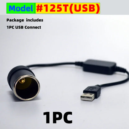 USB or Type C Chargers To Cigarette Lighter 5V To 12V Converter Cable Extender Socket Power Adapter Electronics Car Accessories