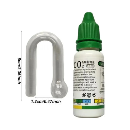 Aquarium CO2 Indicator DIY Fish Tank Glass Liquid Tester Monitor Plants Grass CO2 System Solution Drop Checker Kit 15ml