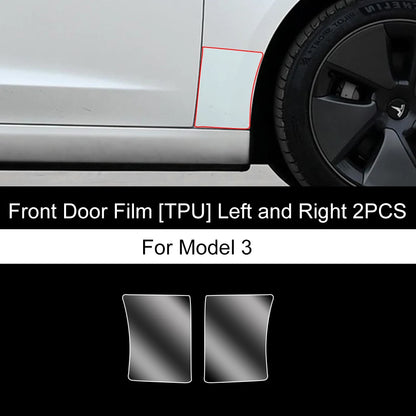For Tesla Model3/Y 2017-2025 Front Door Rear Door Protective Film Invisible Car Clothing TPU Film Decoration for Model Y Juniper