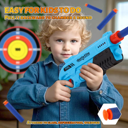 Outdoor Durable Soft Bullet Blaster Manual Foam Dart Launcher Battle Toy,Play Gun for Boys & Girls,Halloween&Christmas Gitfs