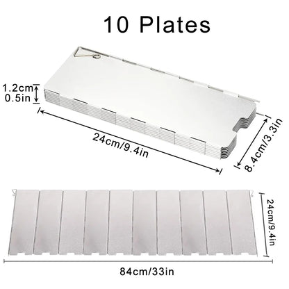 8/9/10/12/14/16 Plates Folding Camping Stove Windshield Gas Stove Wind Shield Lightweight Outdoor Picnic Cooker Wind Screen