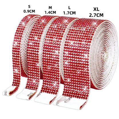1 Yard Self Adhesive Crystal Rhinestone Sticker Diamond Ribbon DIY Sticker Rhinestones Arts Crafts Tape Car Phone Decoration