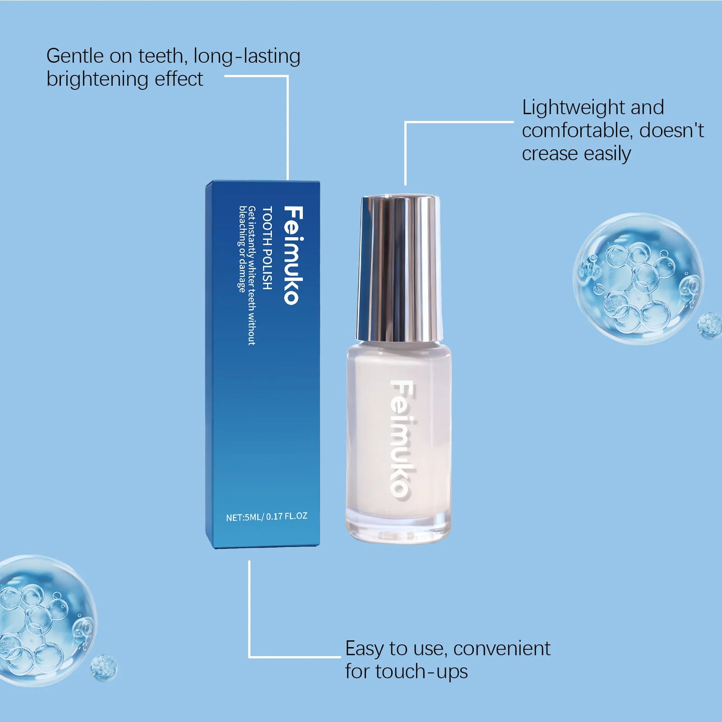 Tooth Whitening Paint Dental Bleaching Remove Tooth Pigments Stains Fresh Breath Oral Hygiene Brightening Tooth Polish Paint 5ml