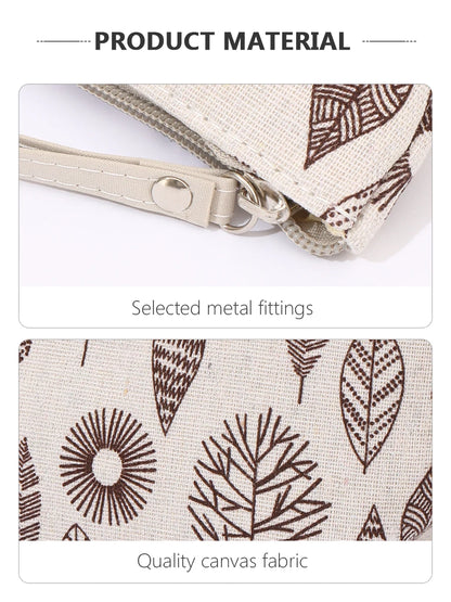 New Canvas Cosmetic Bags Zipper Opening Key Card Holder Cartoon Student Pencil Case Coin Purse Ladies Hand Portable Storage Bag