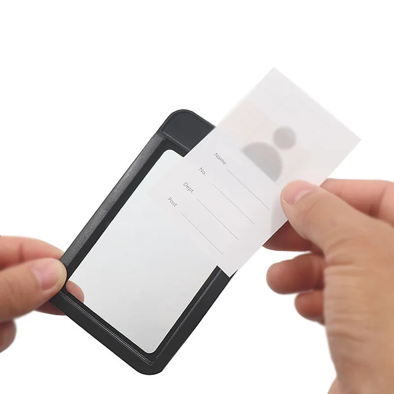 Work Permit Card Set - Rope Retractable Neck Hanging Document Card Set - Chest Tag Access Control Hard Shell Protective Set