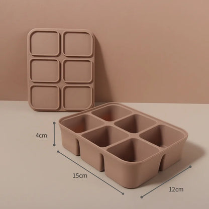 baby Ice Cube Tray Silicone with Lids Flexible Ice Molds for Beverages,Baby Food storage mould, BPA-free